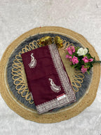 BEAUTIFUL SAREE WITH BEAUTIFUL EMBROIDERY WORK