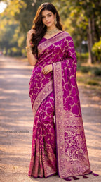 BEAUTIFUL SATIN SILK SAREE WITH RICH PALLU AND PATLI WORK SPECIAL FESTIVE CHIDIYA DESIGN